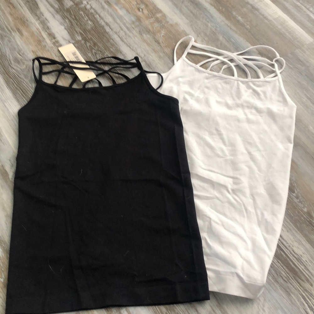 Brand New Tanks with strappey neckline.